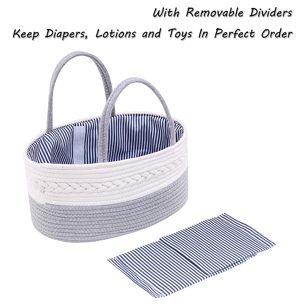 Little Story Cotton Rope Diaper Caddy-Grey Little Story Yallatoys