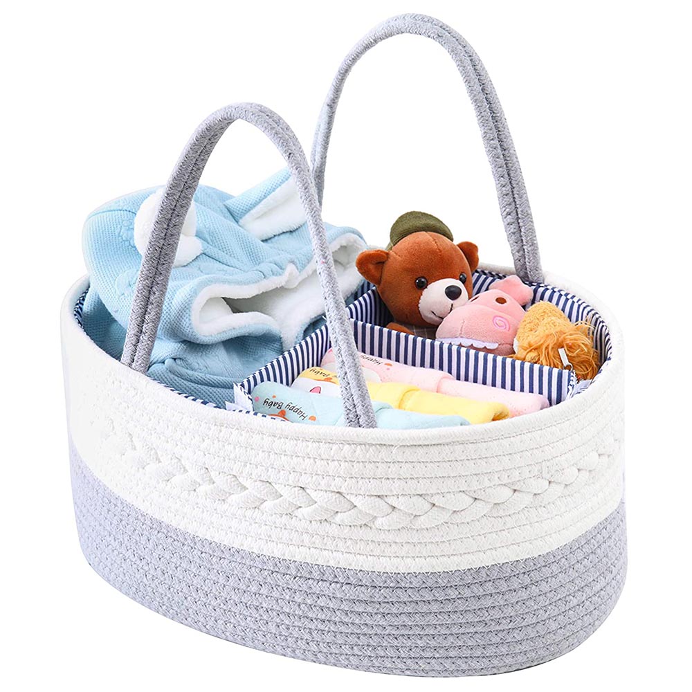 Little Story Cotton Rope Diaper Caddy-Grey Little Story Yallatoys
