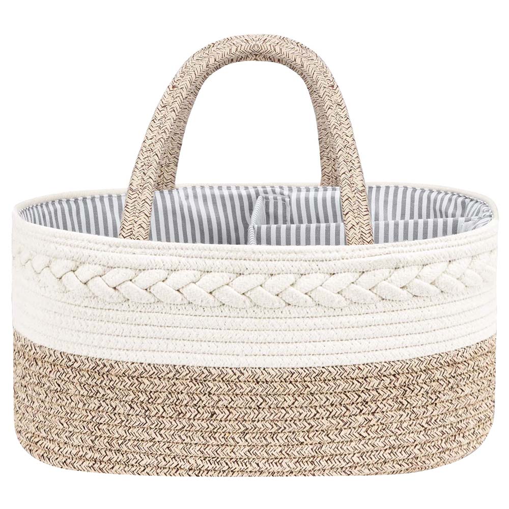 Little Story Cotton Rope Diaper Caddy-Ivory Little Story Yallatoys