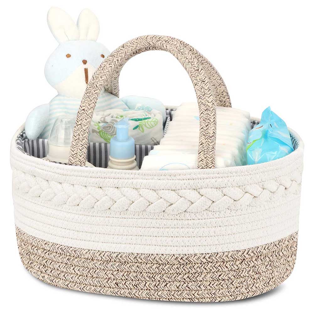 Little Story Cotton Rope Diaper Caddy-Ivory Little Story Yallatoys