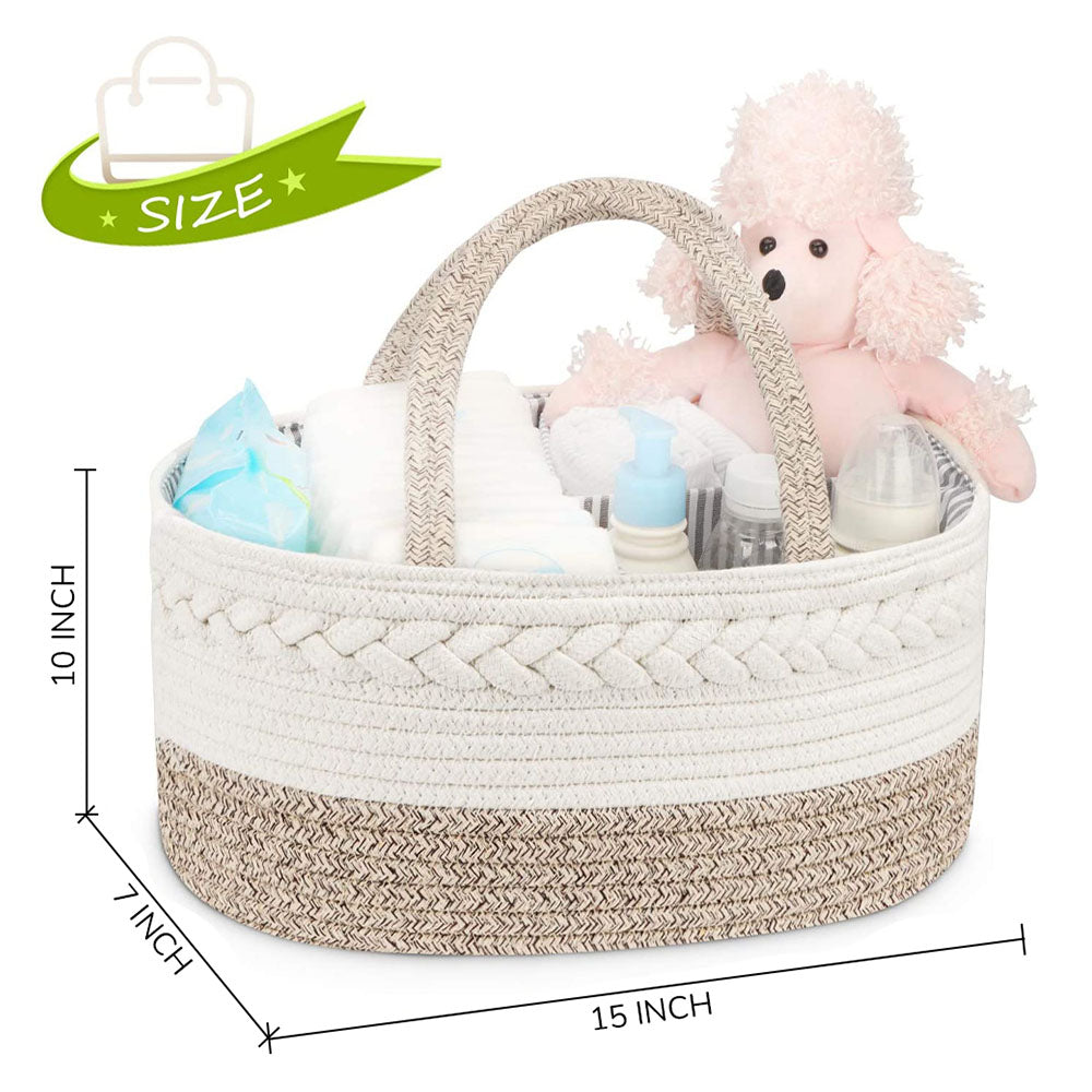 Little Story Cotton Rope Diaper Caddy-Ivory Little Story Yallatoys