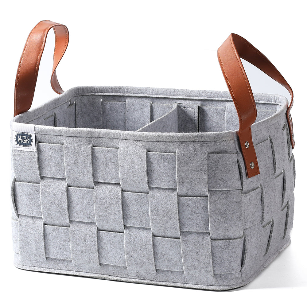 Little Story Multi-Purpose/Laundry Caddy Basket Felt - Grey Little Story Yallatoys