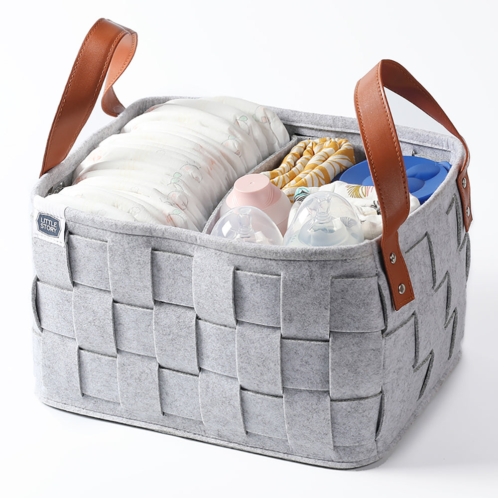 Little Story Multi-Purpose/Laundry Caddy Basket Felt - Grey Little Story Yallatoys