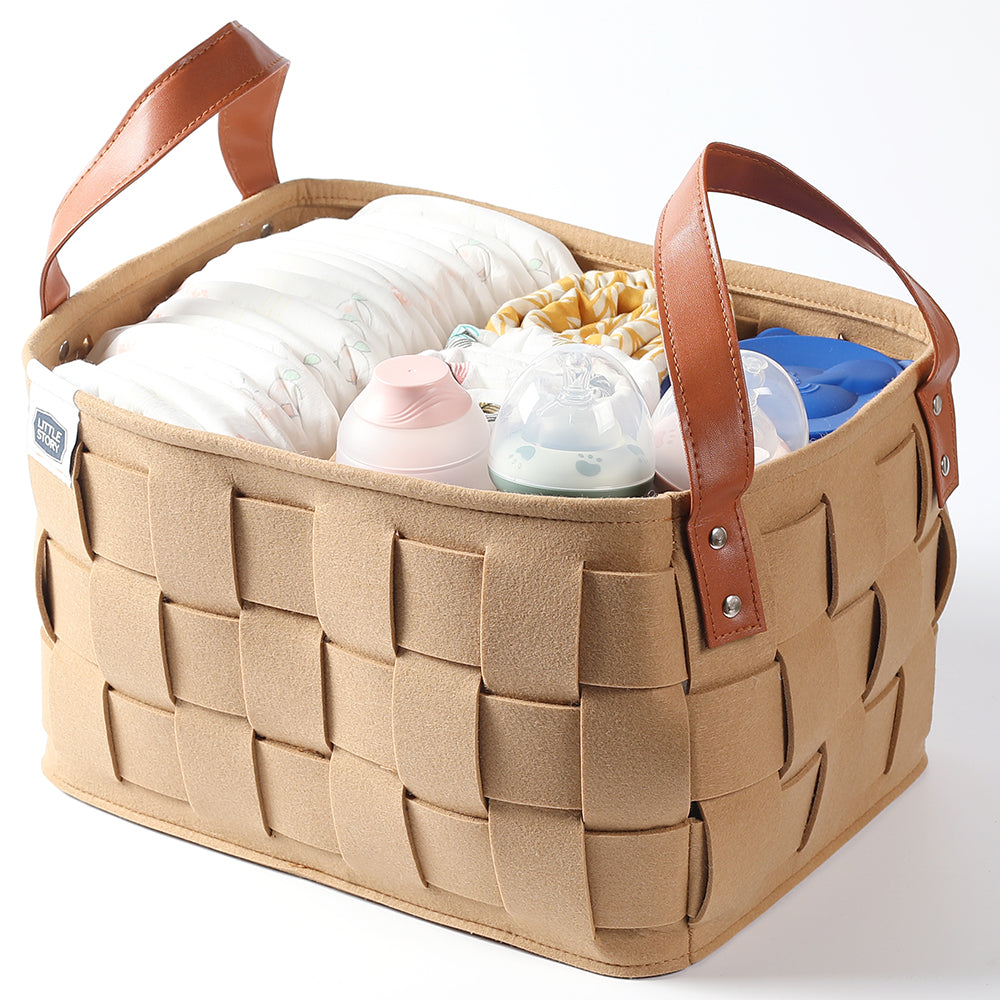 Little Story Multi-Purpose/Laundry Caddy Basket Felt - Khaki Little Story Yallatoys