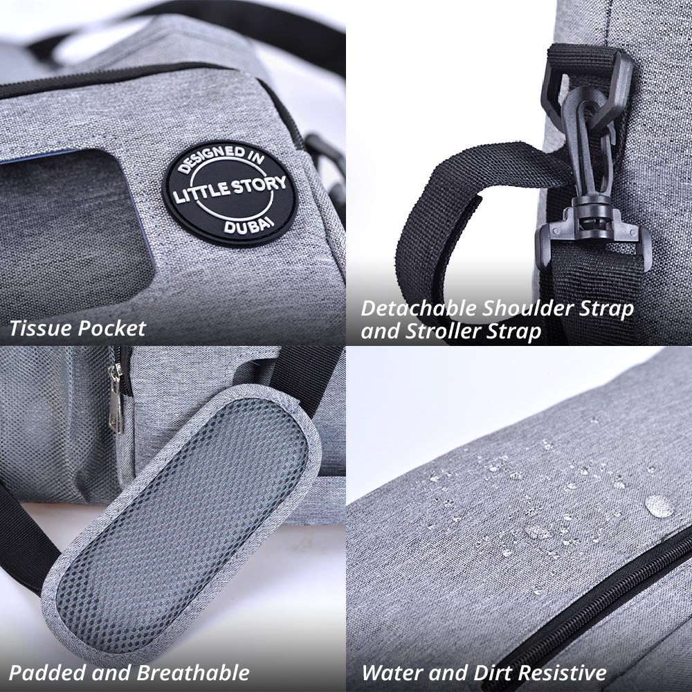 Little Story Stroller Diaper Organizer Bag-Grey Little Story Yallatoys