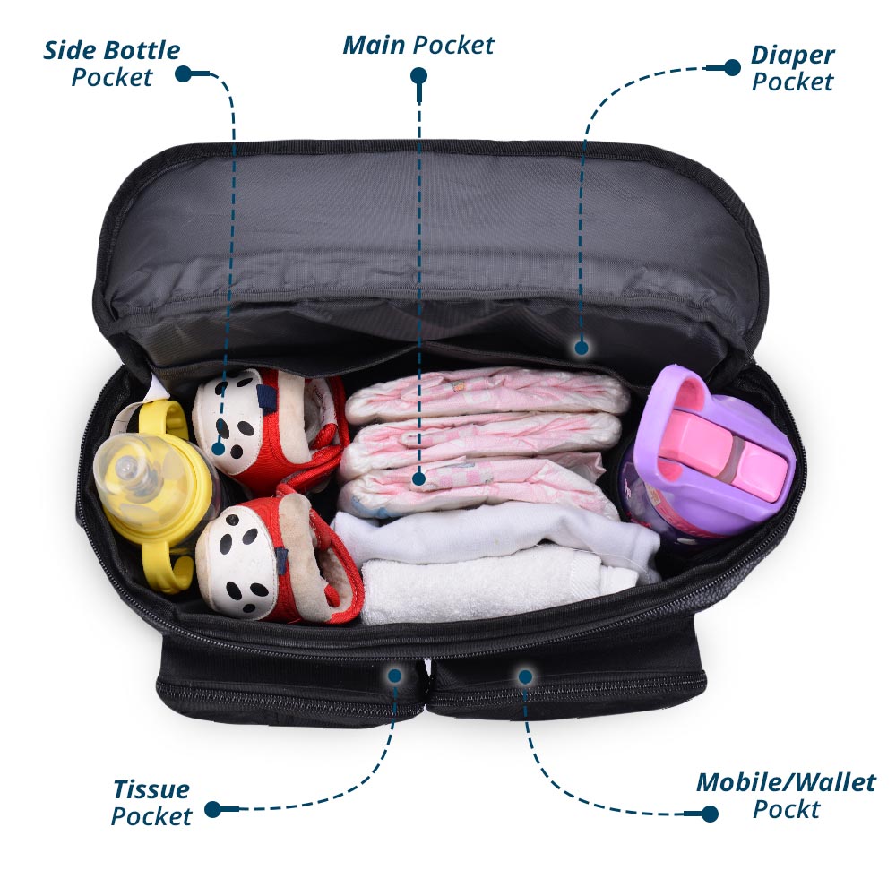 Little Story Stroller Organizer Travel Bag-Black Little Story Yallatoys