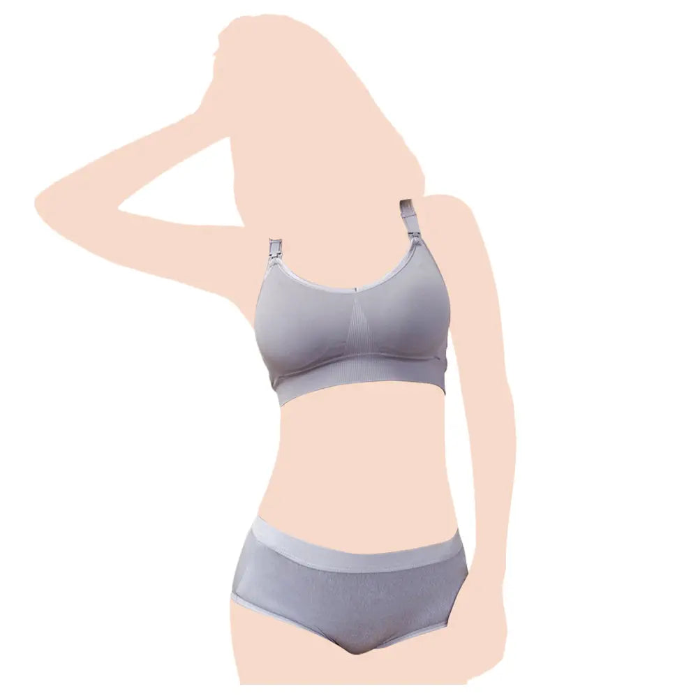 Sunveno Breastfeeding Nursing Bra - Grey Sunveno