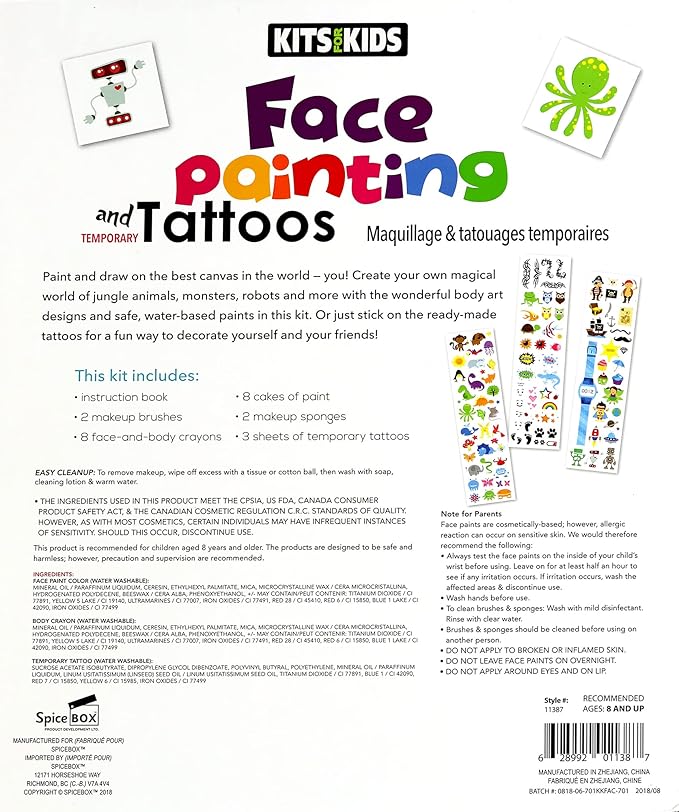 Buy Spice Box Face Painting & Tattoos Kit | Yallatoys.com