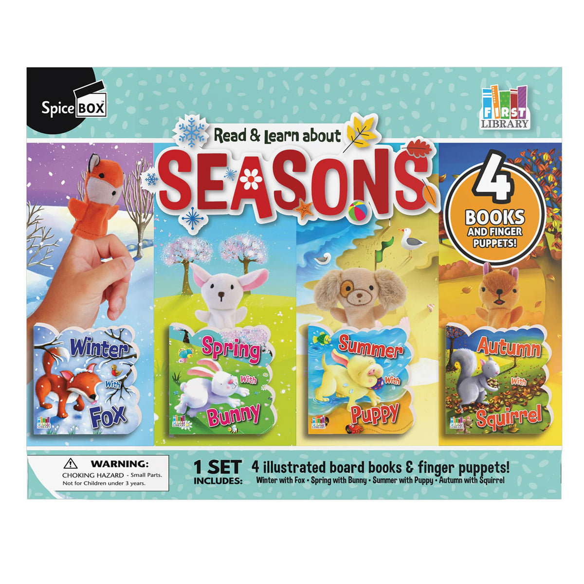 Buy Spice Box Read & Learn About Seasons Book and Finger Puppet Playset | Yallatoys.com