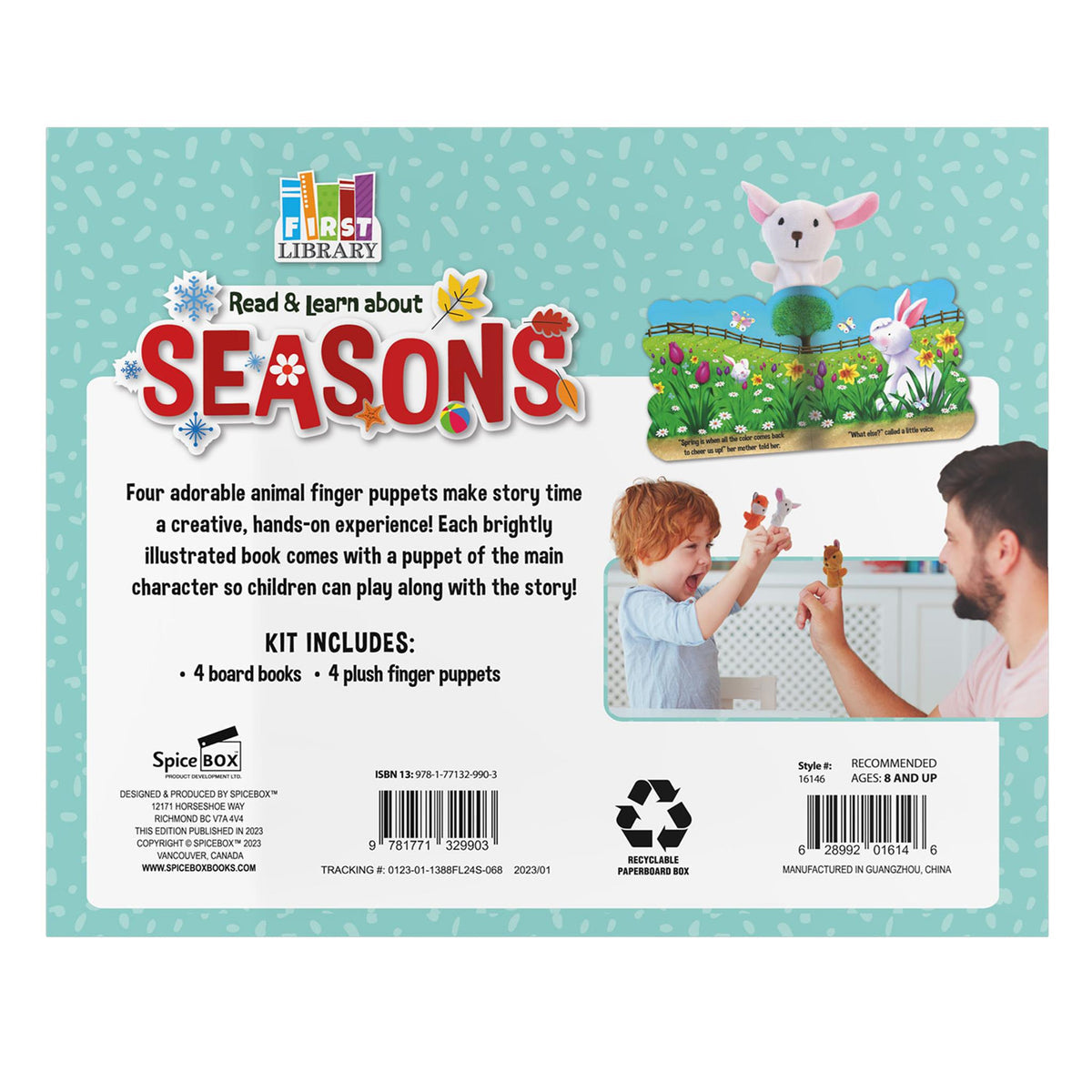 Buy Spice Box Read & Learn About Seasons Book and Finger Puppet Playset | Yallatoys.com