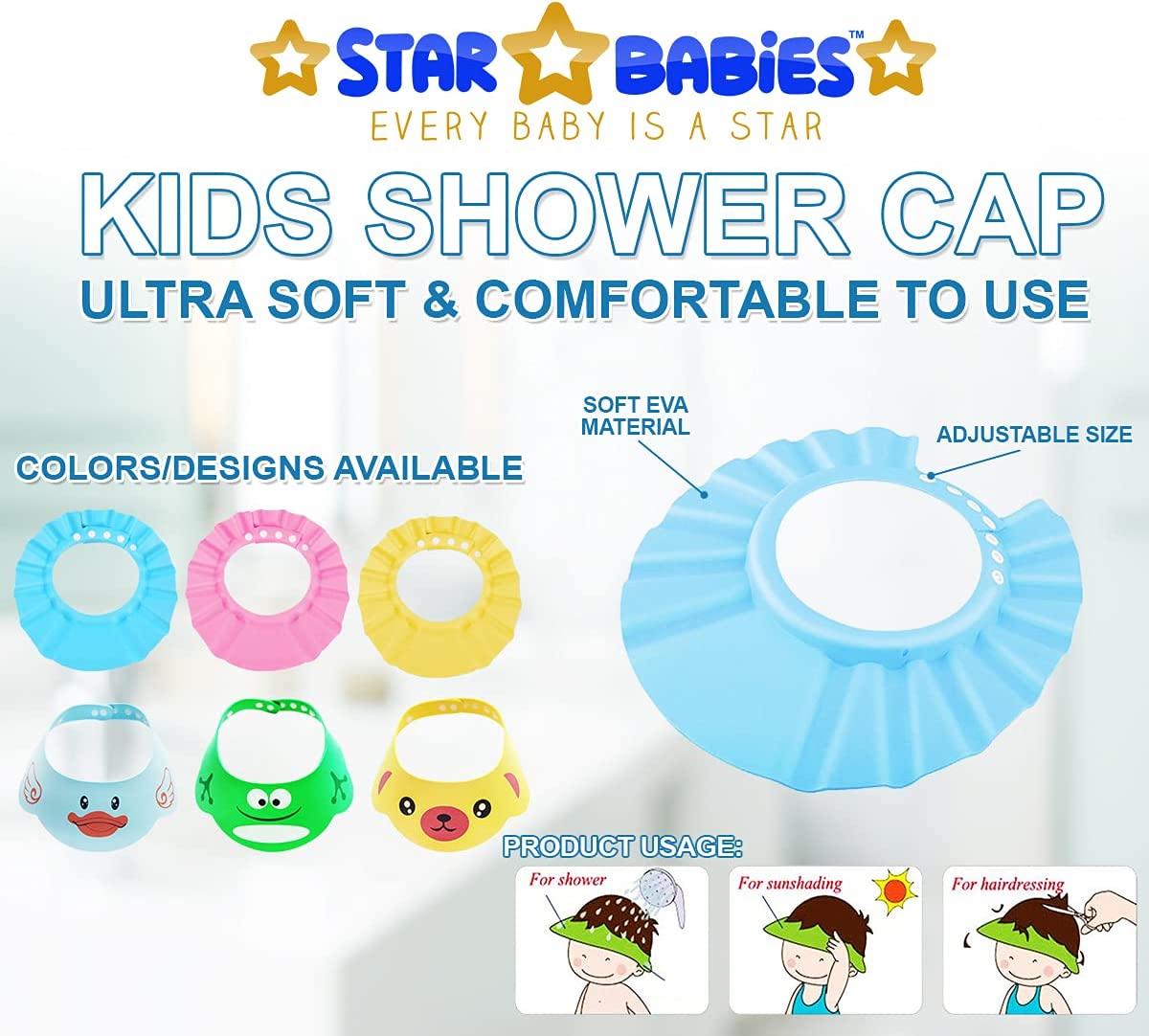 Star Babies Shower Cap Green Star Babies Yallatoys