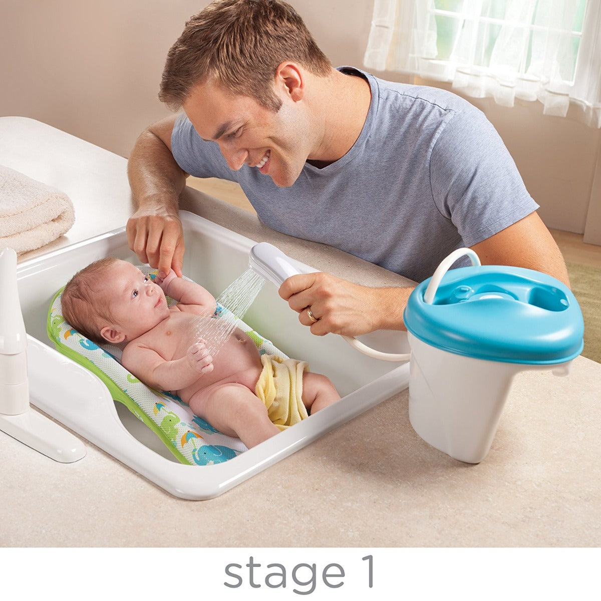Summer Infant Newborn To Toddler Bath Center & Shower Blue Summer Infant Yallatoys
