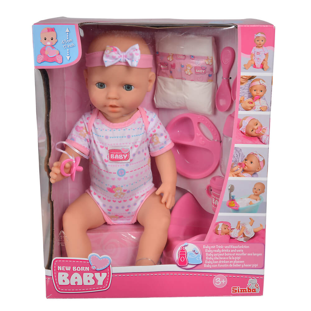 Buy Simba New Born Baby Doll Playset with Pink Accessories | Yallatoys.com