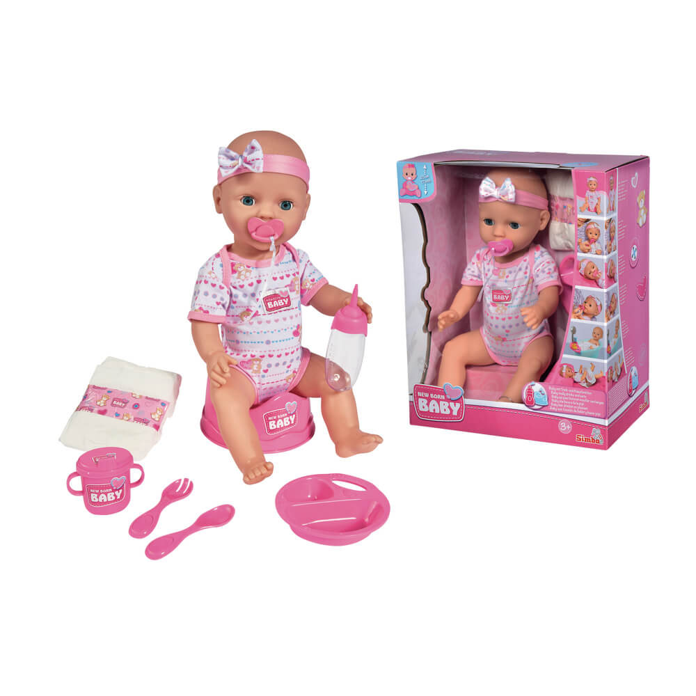Buy Simba New Born Baby Doll Playset with Pink Accessories | Yallatoys.com