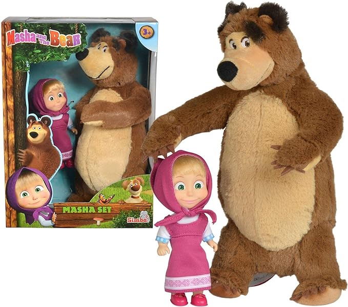 Buy Simba Masha Set Plush Bear With Doll Small | Yallatoys.com
