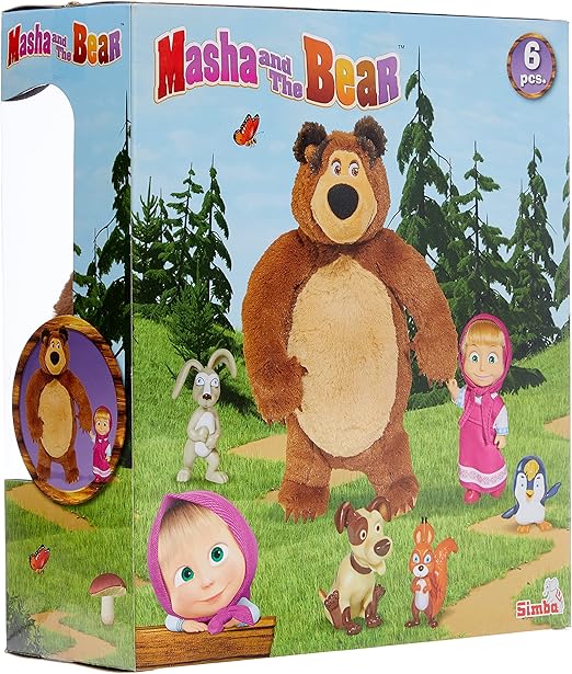 Buy Masha And The Bear Famous Plush Bear Doll And Animals | Yallatoys.com