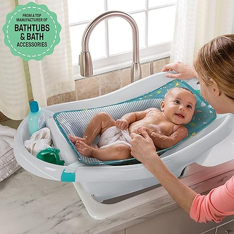 Summer Infant Comfy Clean Deluxe Baby Bath Tub Blue Summer Infant Yallatoys