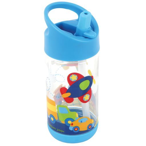 Buy Stephen Joseph Flip Top Bottle Transportation Blue 295ml | Yallatoys.com