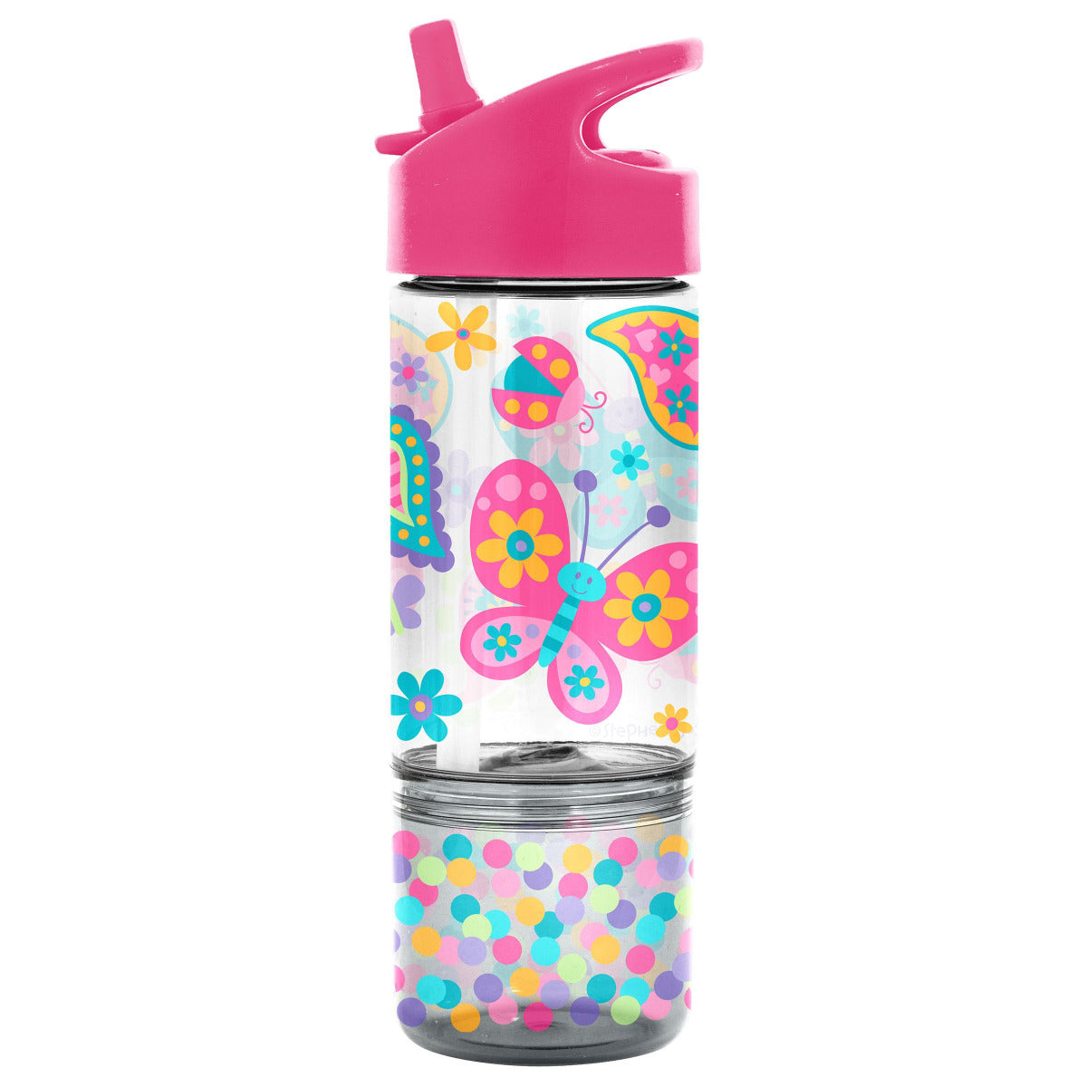 Buy Stephen Joseph Sip And Snack Butterfly Bottle Pink 350ml | Yallatoys.com