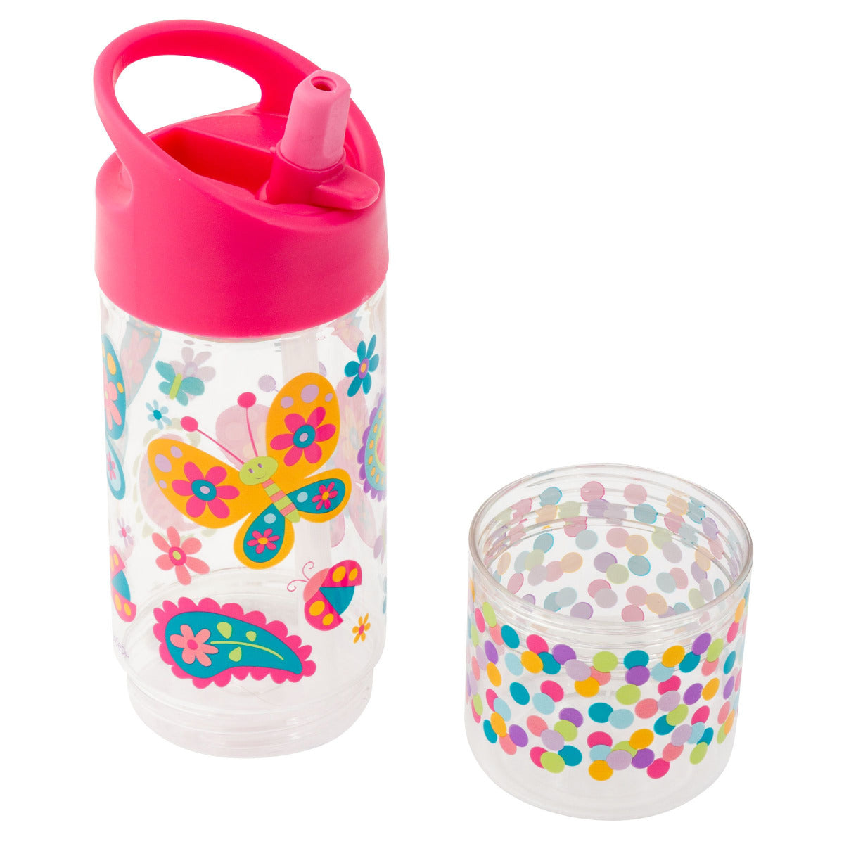 Buy Stephen Joseph Sip And Snack Butterfly Bottle Pink 350ml | Yallatoys.com