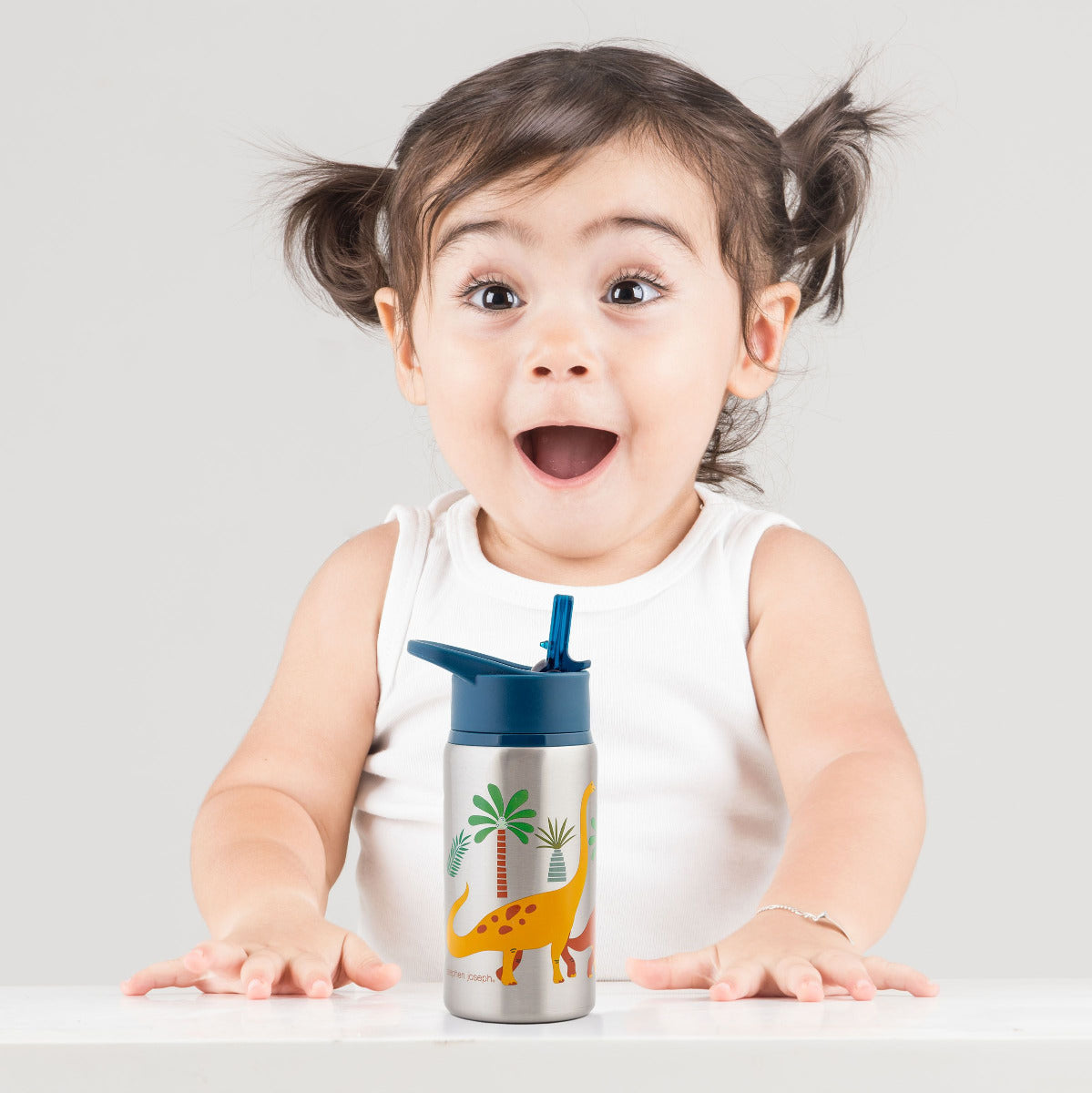 Buy Stephen Joseph Stainless Steel Water Bottles Dino Green 350ml | Yallatoys.com