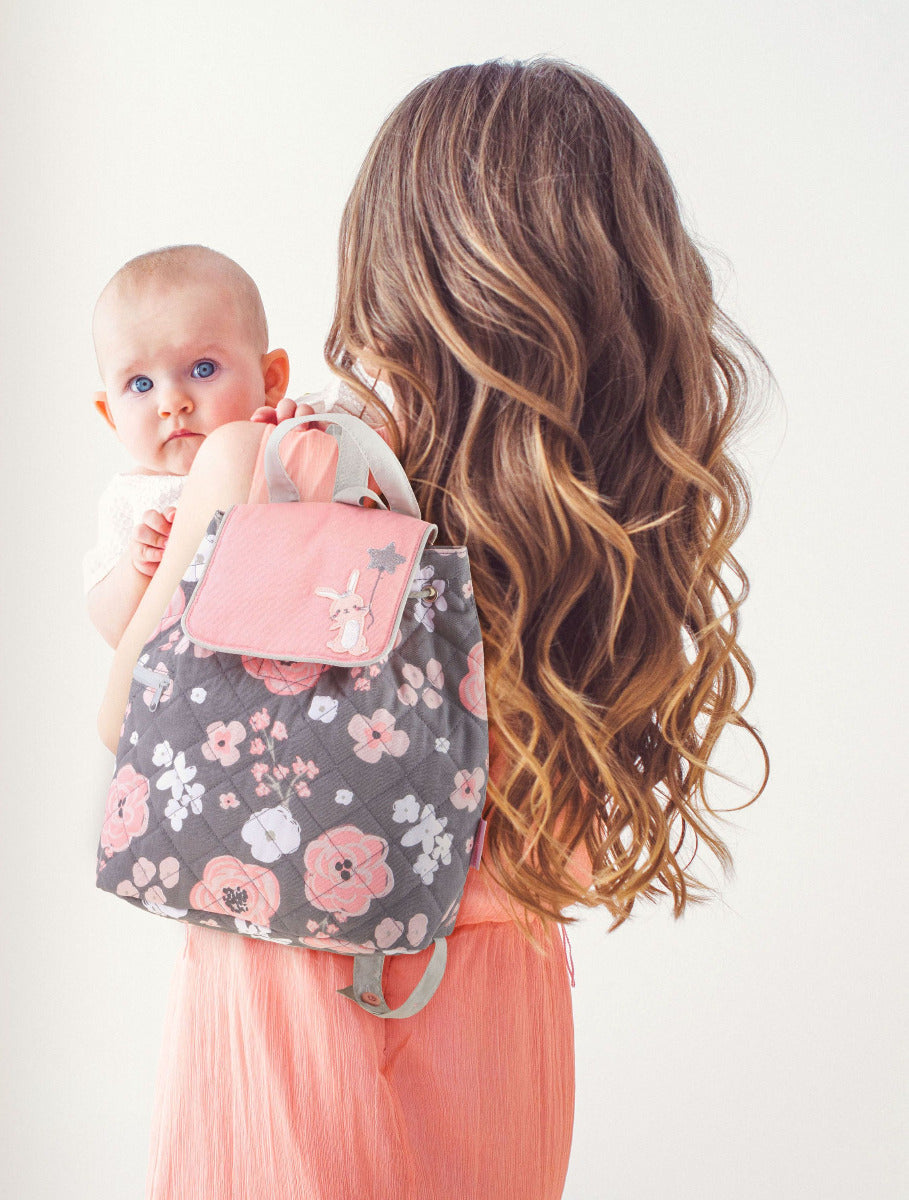 Buy Stephen Joseph Quilted Backpack Bunny Pink 14inch | Yallatoys.com