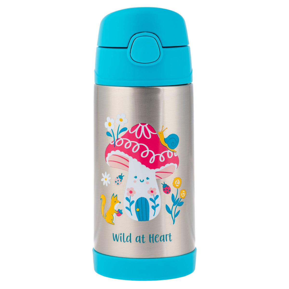 Buy Stephen Joseph Double Wall Stainless Steel Bottle Mushroom Green 350ml | Yallatoys.com