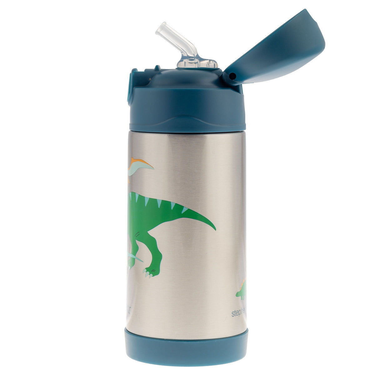 Buy Stephen Joseph Insulated Stainless Steel Bottle Dino Green350ml | Yallatoys.com