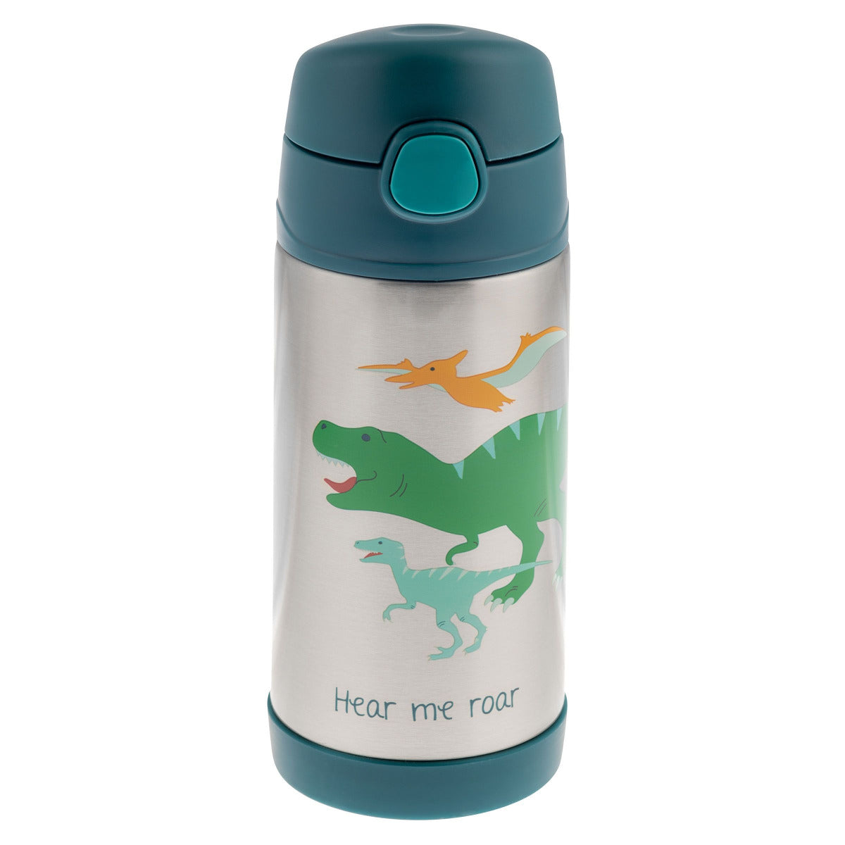 Buy Stephen Joseph Insulated Stainless Steel Bottle Dino Green350ml | Yallatoys.com