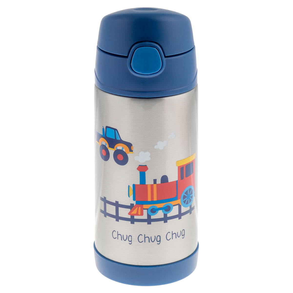 Buy Stephen Joseph Insulated Stainless Steel Bottle Transportation Blue 350ml | Yallatoys.com