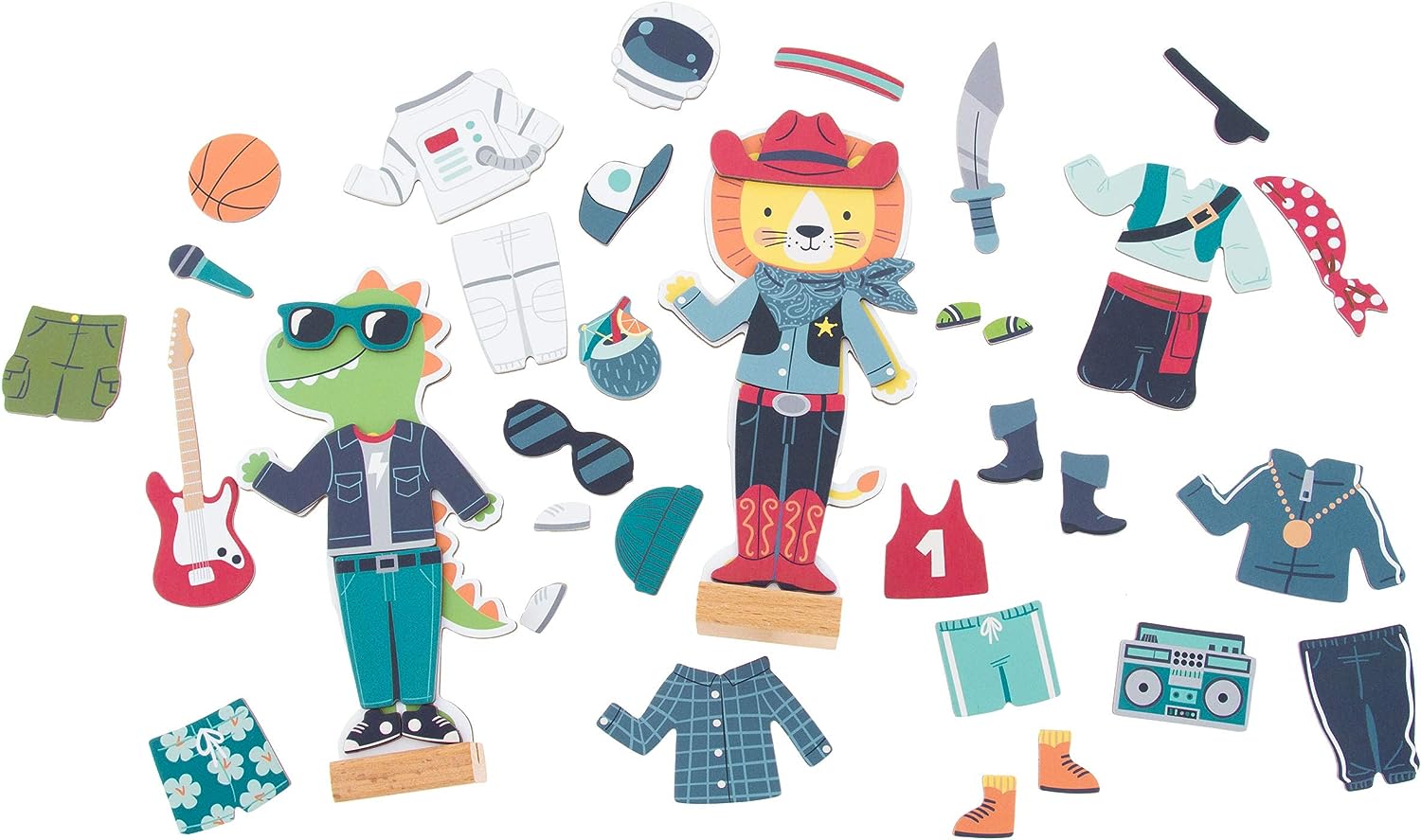Buy Stephen Joseph Magnetic Dress Up Doll Dino and Lion | Yallatoys.com
