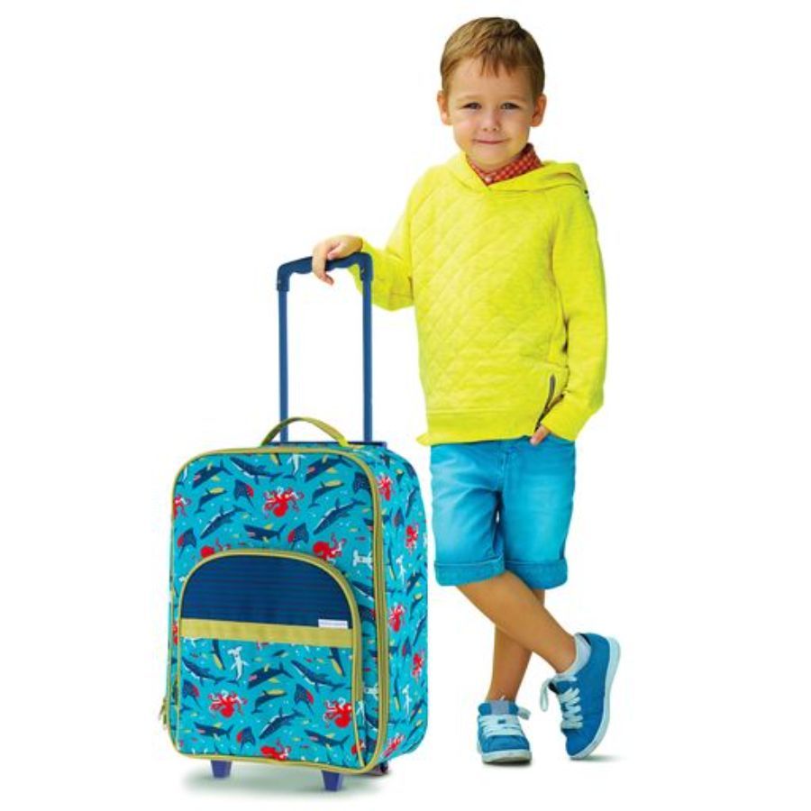 Buy Stephen Joseph All Over Print Rolling Luggage Shark Blue 18inch | Yallatoys.com