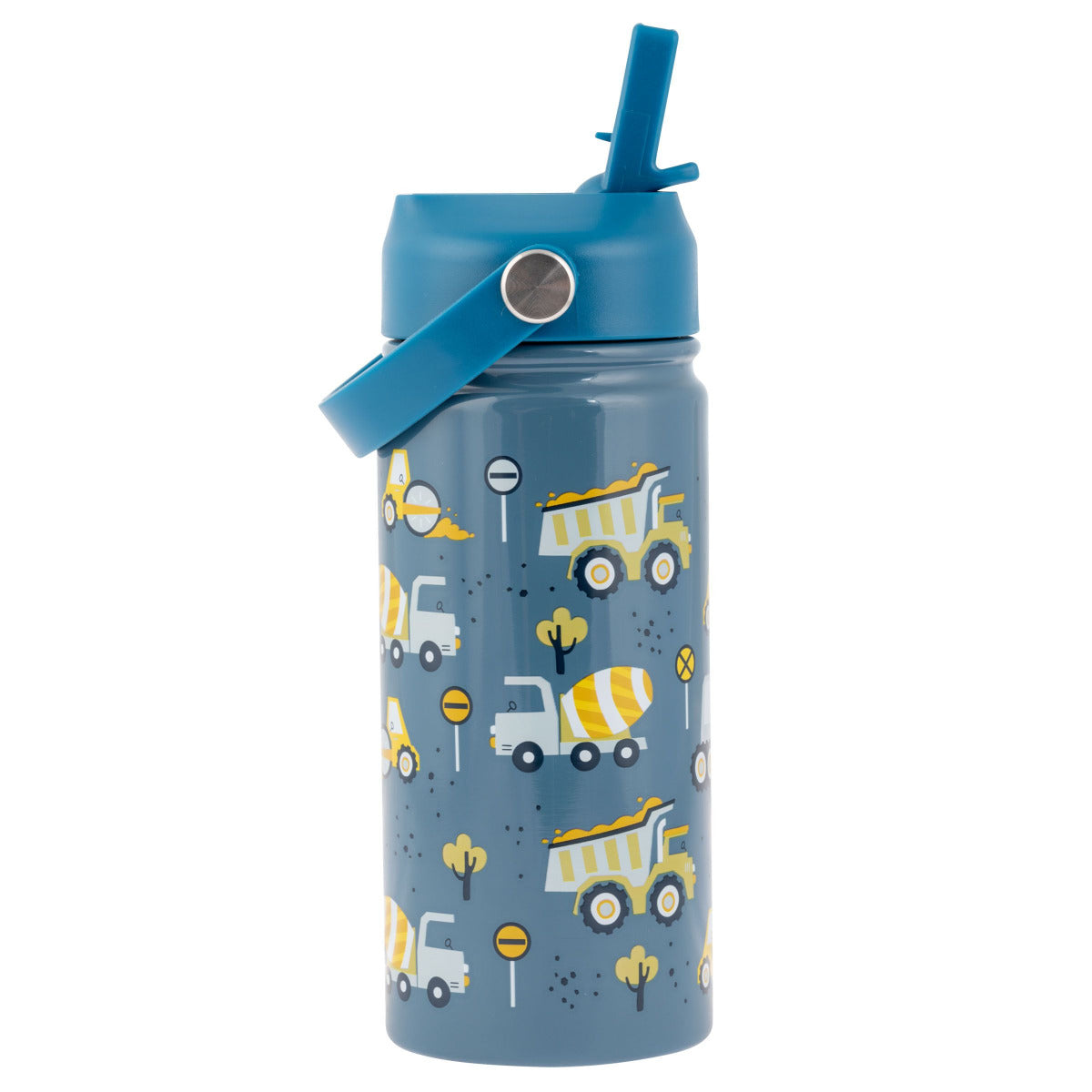 Buy Stephen Joseph Insulated Stainless Steel Bottle With Handle Construction Blue 397ml | Yallatoys.com