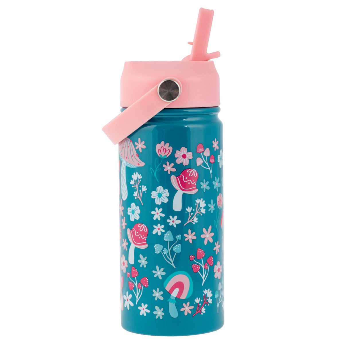 Buy Stephen Joseph Insulated Stainless Steel Bottle With Handle Mushroom Green 414ml | Yallatoys.com