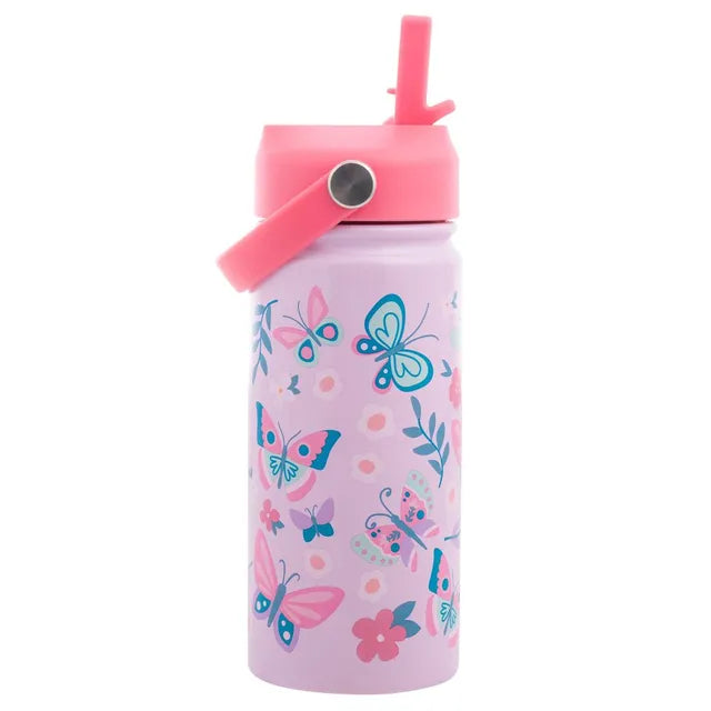Buy Stephen Joseph Insulated Stainless Steel Bottle With Handle Butterfly 414 ml | Yallatoys.com