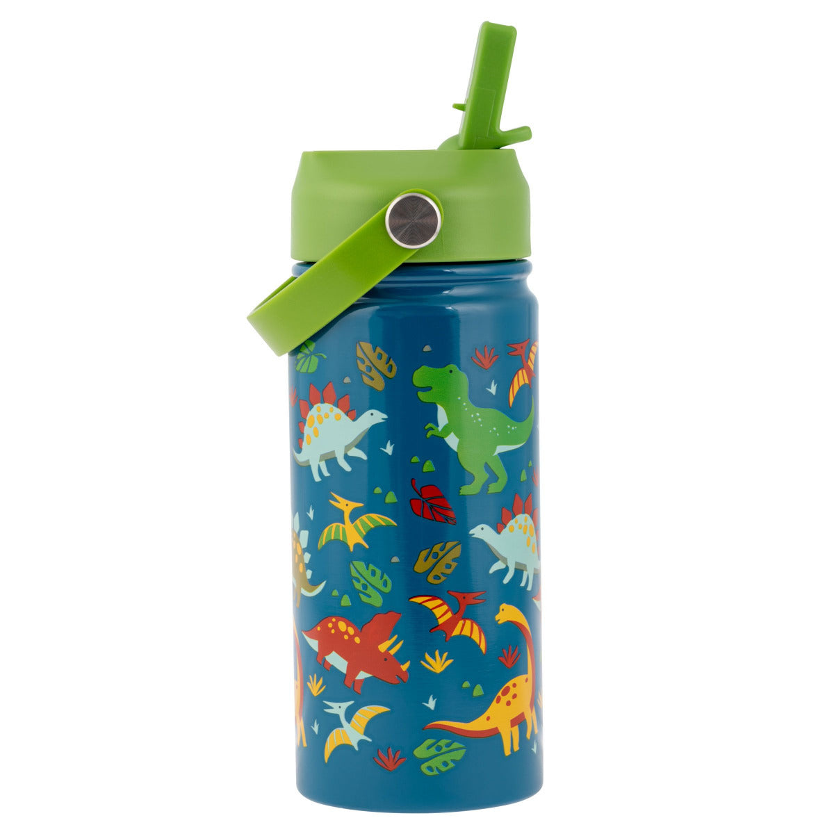 Buy Stephen Joseph Insulated Stainless Steel Bottle With Handle Dino Green 397ml | Yallatoys.com