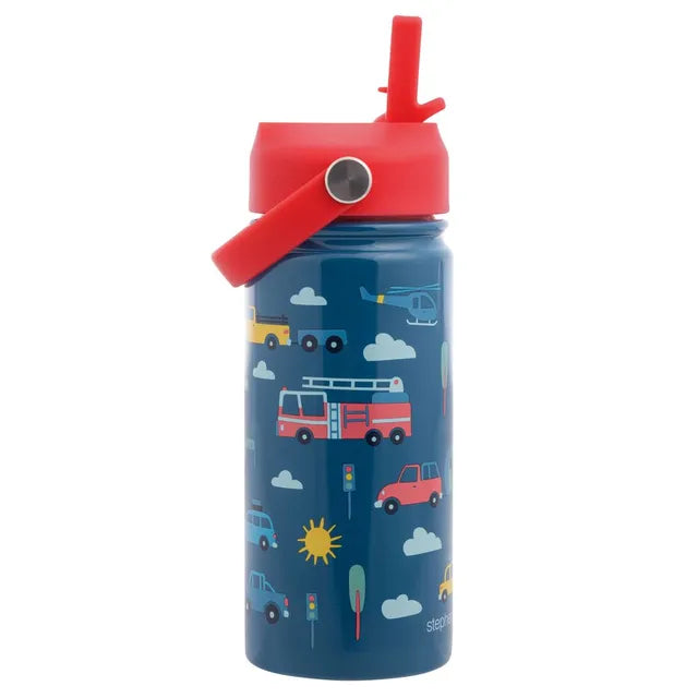 Buy Stephen Joseph Insulated Stainless Steel Bottle With Handle Transportation 414 ml | Yallatoys.com