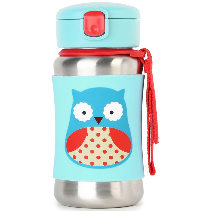 Buy Skip Hop Zoo Stainless Steel Straw Bottle Owl 350ml | Yallatoys.com