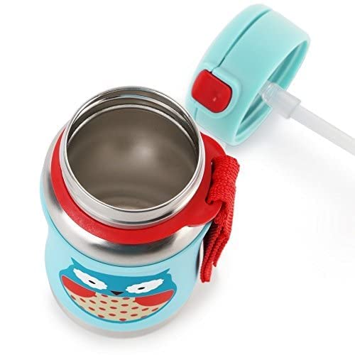 Buy Skip Hop Zoo Stainless Steel Straw Bottle Owl 350ml | Yallatoys.com
