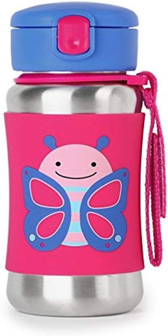 Buy Skip Hop Zoo Stainless Steel Straw Bottle Butterfly 350ml | Yallatoys.com
