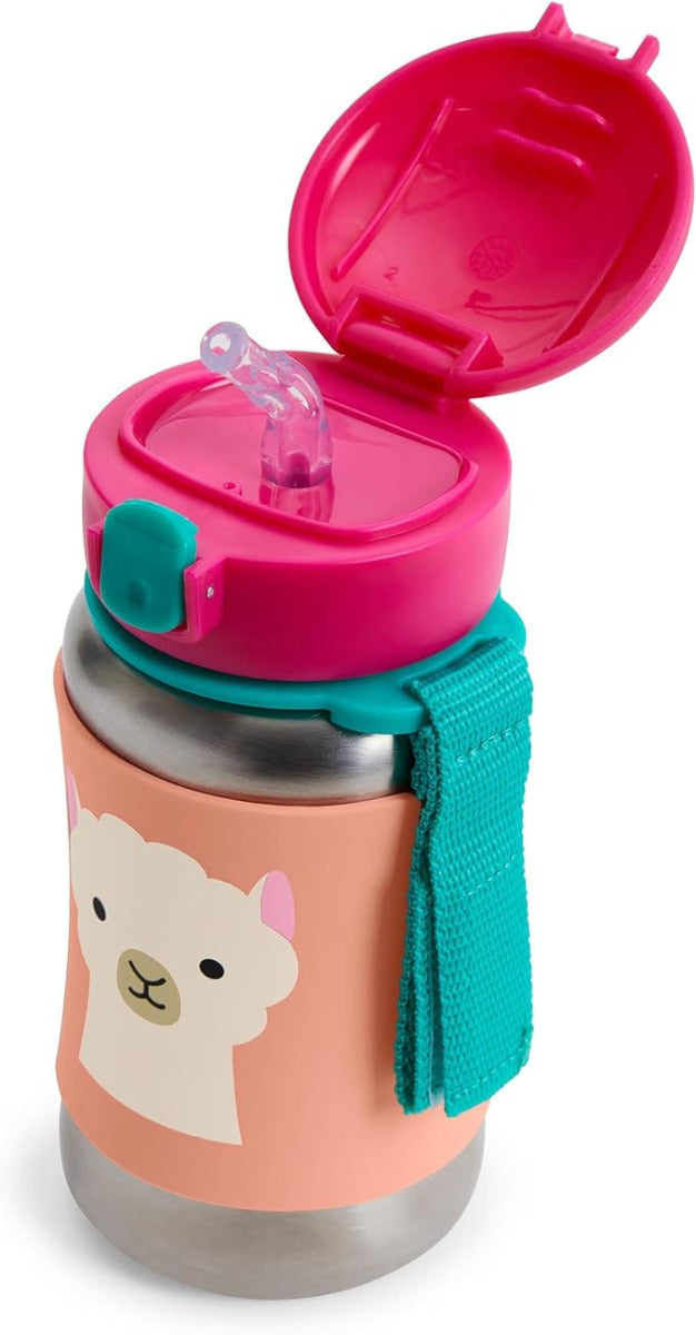 Buy Skip Hop Zoo Stainless Steel Straw Bottle Llama 350ml | Yallatoys.com