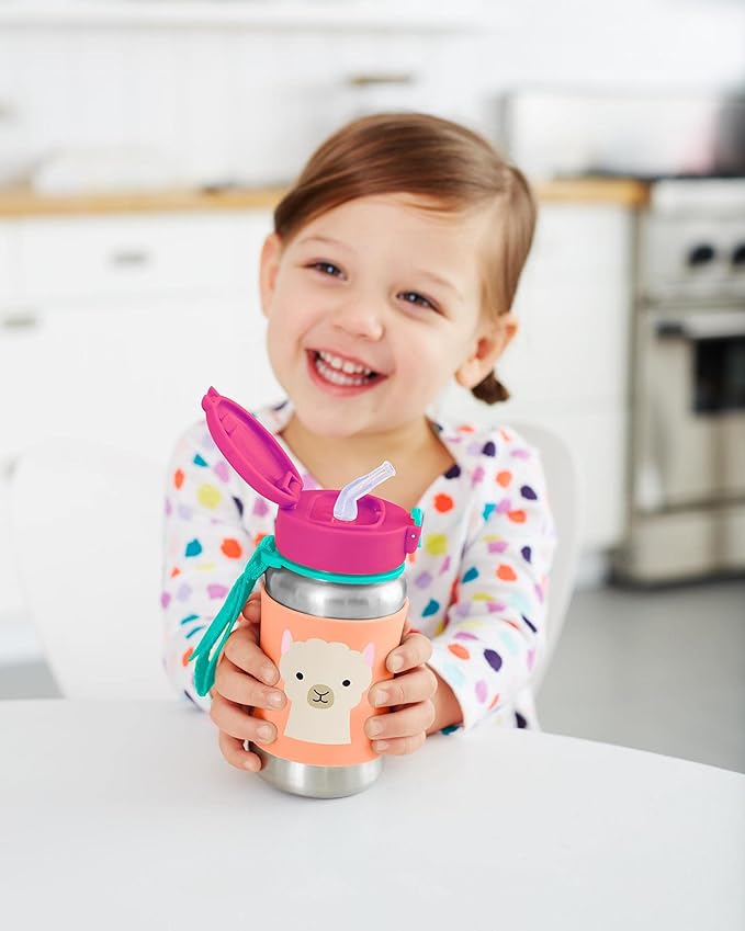 Buy Skip Hop Zoo Stainless Steel Straw Bottle Llama 350ml | Yallatoys.com
