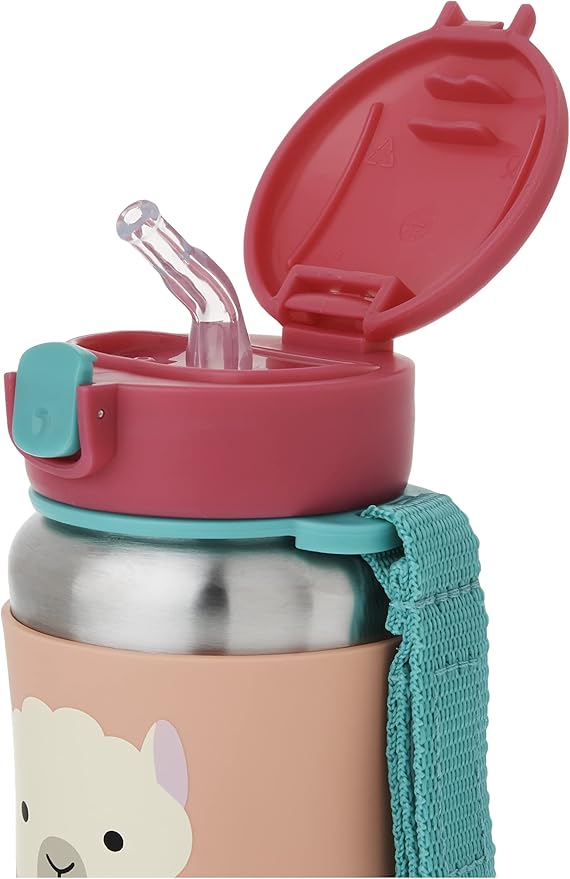 Buy Skip Hop Zoo Stainless Steel Straw Bottle Llama 350ml | Yallatoys.com