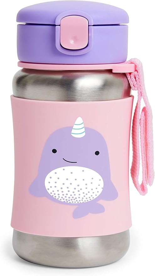 Buy Skip Hop Zoo Stainless Steel Straw Bottle Narwhal 350ml | Yallatoys.com