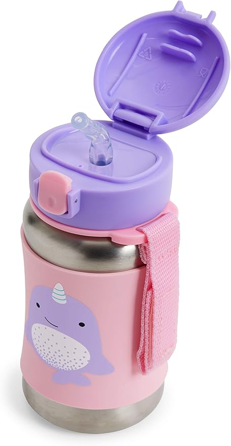 Buy Skip Hop Zoo Stainless Steel Straw Bottle Narwhal 350ml | Yallatoys.com