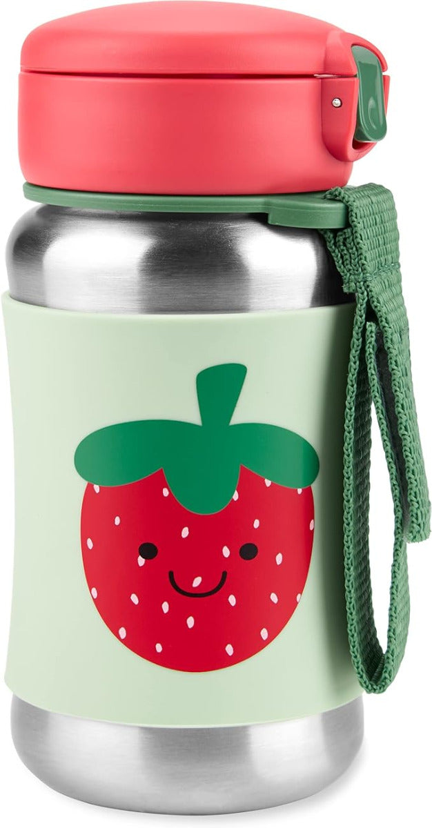 Buy Skip Hop Spark Style Stainless Steel Straw Bottle Strawberry 350ml | Yallatoys.com