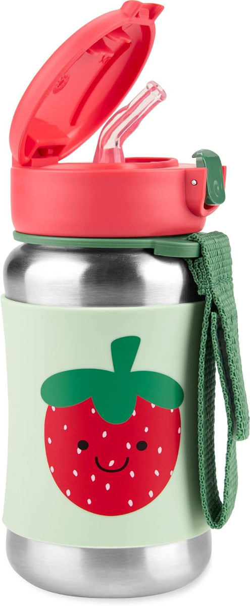 Buy Skip Hop Spark Style Stainless Steel Straw Bottle Strawberry 350ml | Yallatoys.com