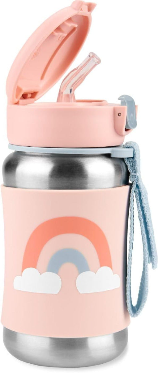 Buy Skip Hop Spark Style Stainless Steel Straw Bottle Rainbow 350ml | Yallatoys.com