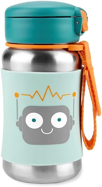 Buy Skip Hop Sparks Stainless Steel Straw Bottle Robot 350ml | Yallatoys.com