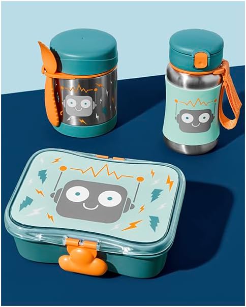 Buy Skip Hop Sparks Stainless Steel Straw Bottle Robot 350ml | Yallatoys.com